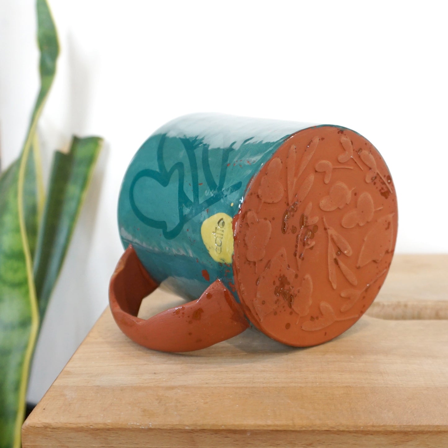 Bold Botanical Teal on Teal Mug
