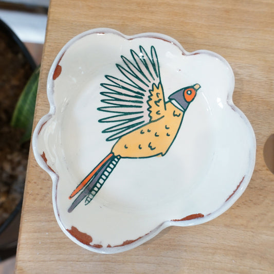 Pheasant Flying Spoon Rest Orange
