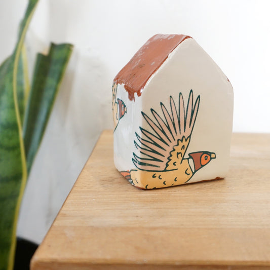 Pheasant Orange 3.625" House Sculpture