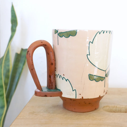 Protea Loop Handle Mug Pink