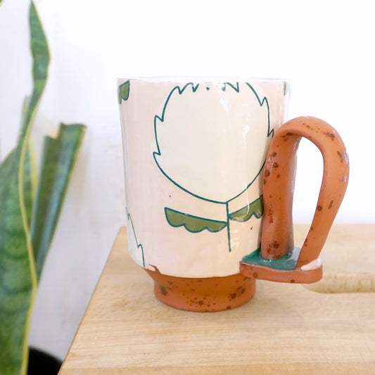 Protea Loop Handle Mug Pink