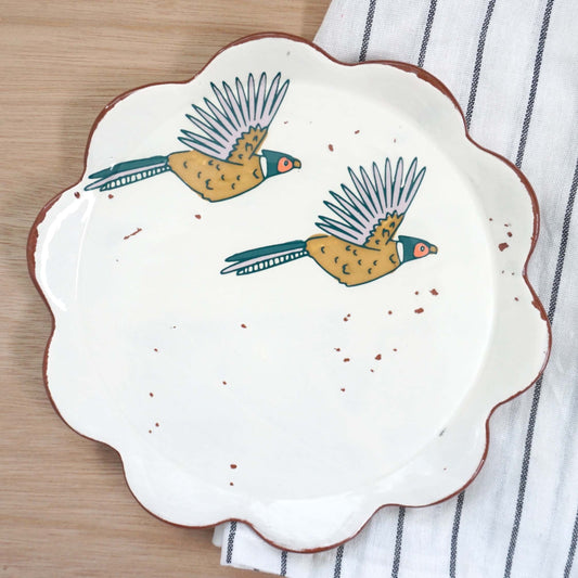 Pheasants Flying Salad Plate