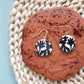 Black Daisy Dainty Dangle Earrings