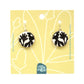 Black Daisy Dainty Dangle Earrings