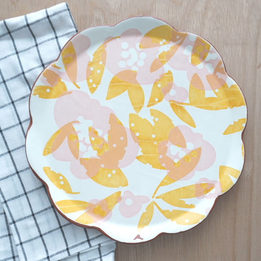 Joyleaf Dinner Plate Yellow Pink