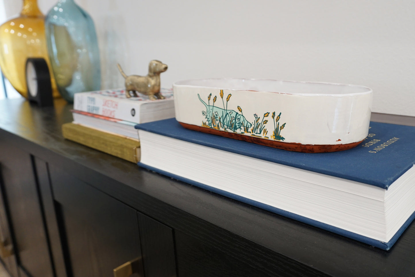 Field Studies: Dog & Mouse Chase Oval Serving Bowl