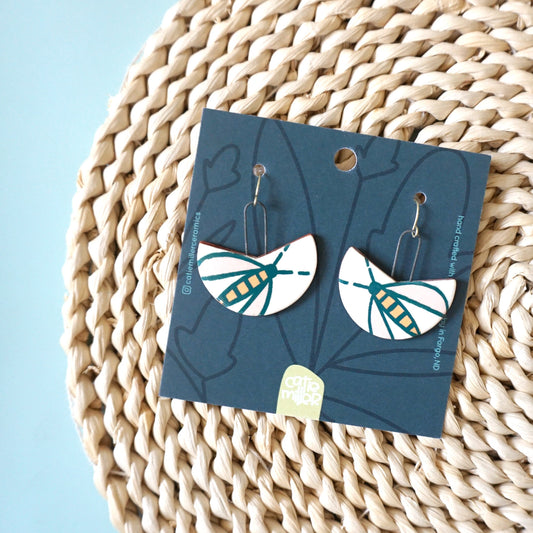 Flower Fly Dangle Earrings
