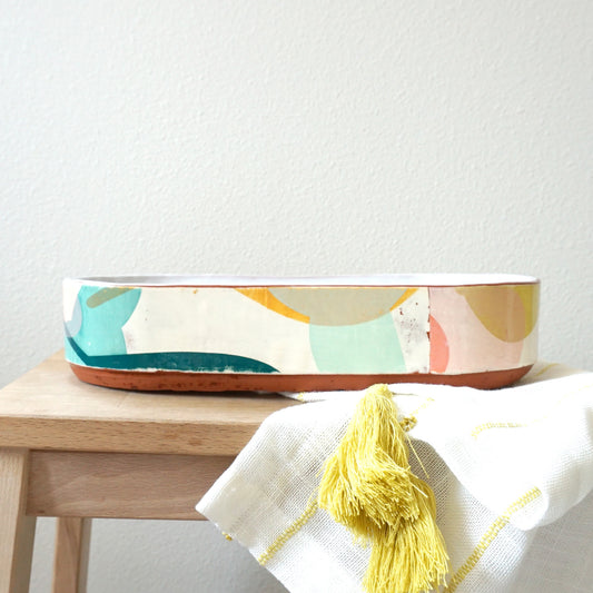 Sunlit Layers Oval Serving Bowl