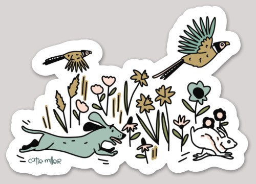 Pheasants Dog Rabbit Sticker