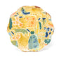 Yellow Folksy Flash Dinner Plate