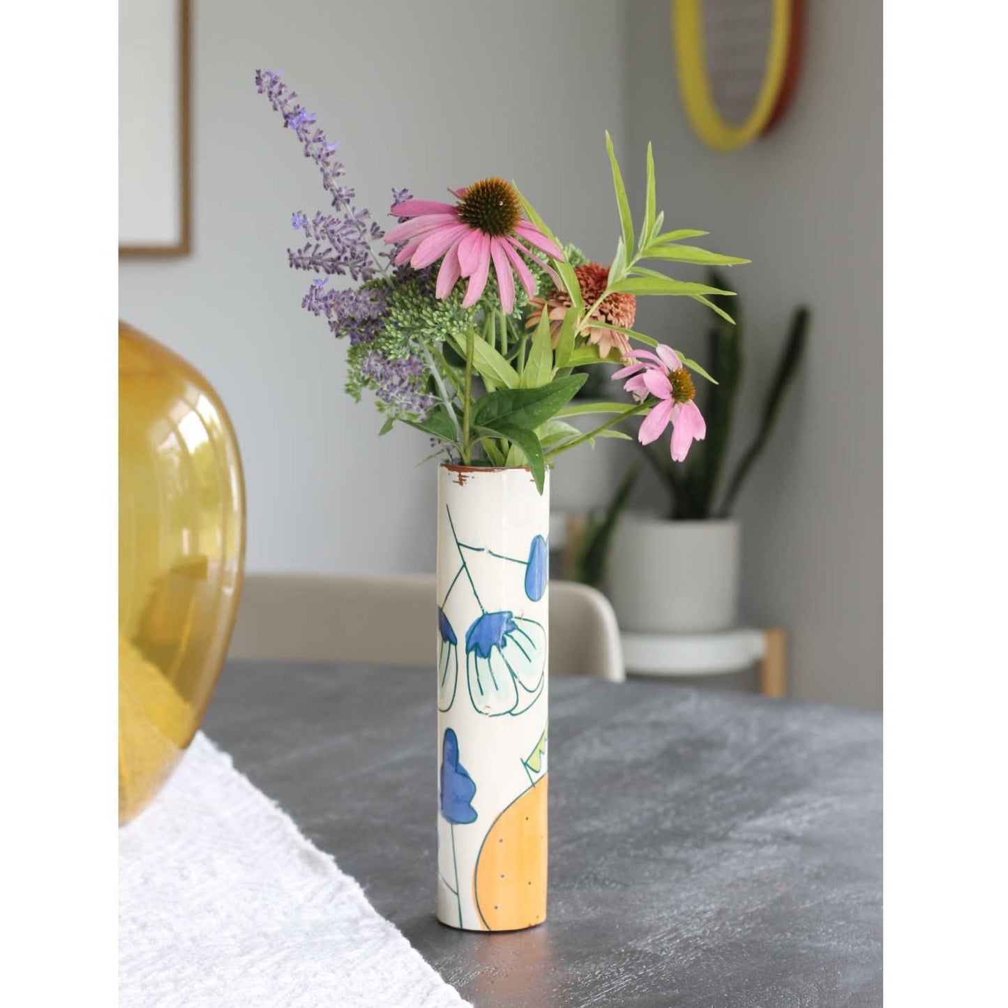 Orange Flora Narrow Vase