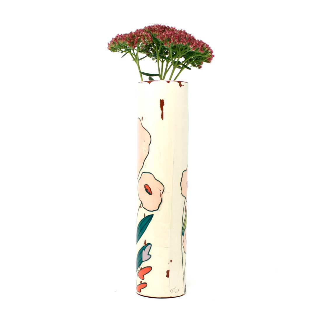 Soft Spring Narrow Vase White