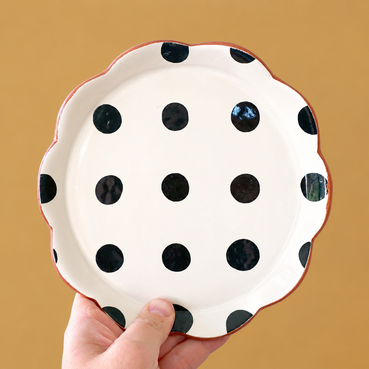 Dot Grid Dessert Plate