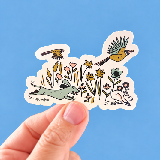 Pheasants Dog Rabbit Sticker