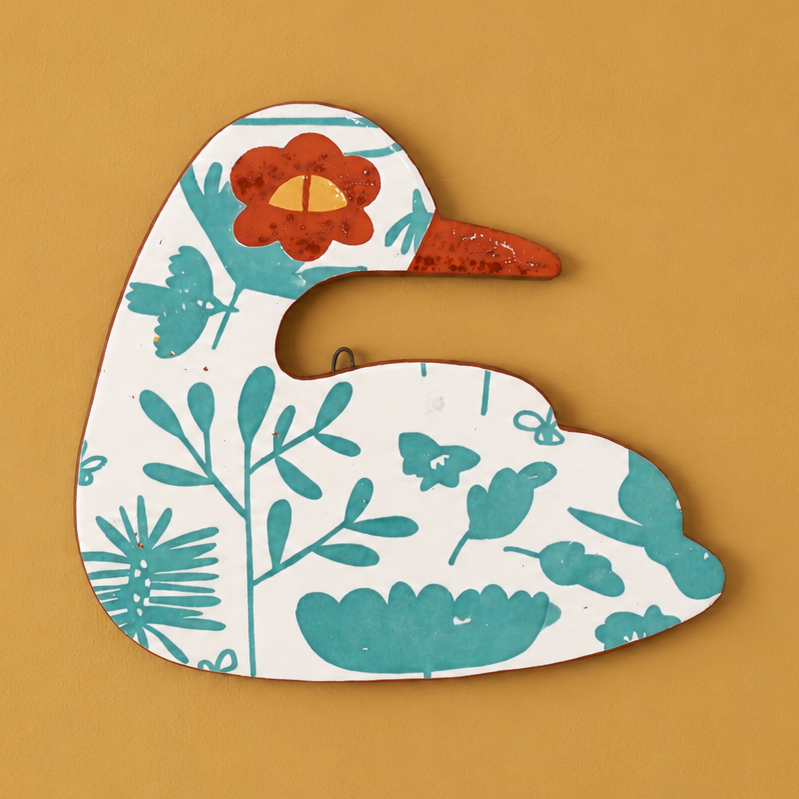 Duck Scatterling Turquoise Wall Plaque