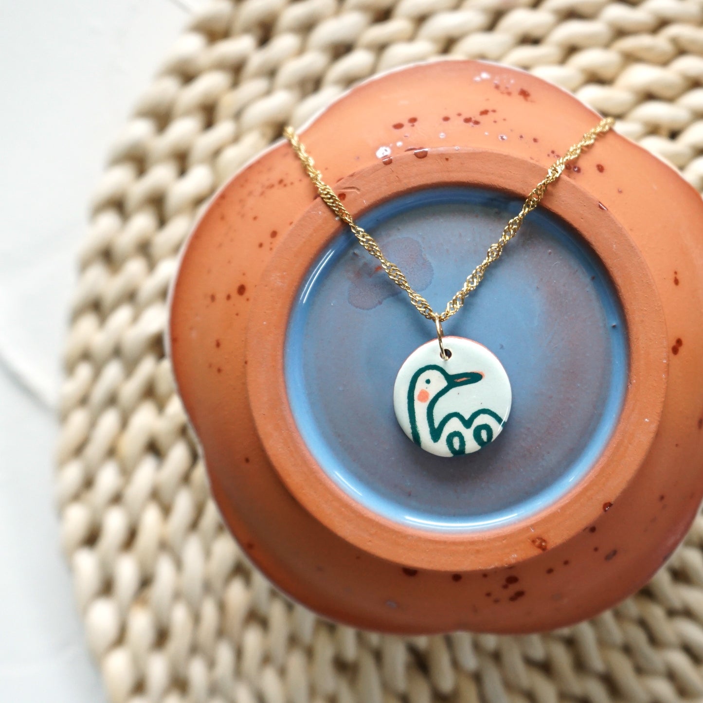 Charm Necklace Swan Mint