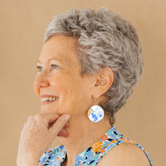 Orange Flora Dangle Earrings