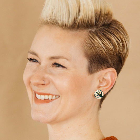 Flower Fly Stud Post Earrings