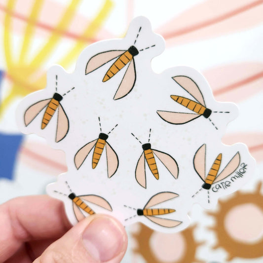 Flower Flies Vinyl Sticker