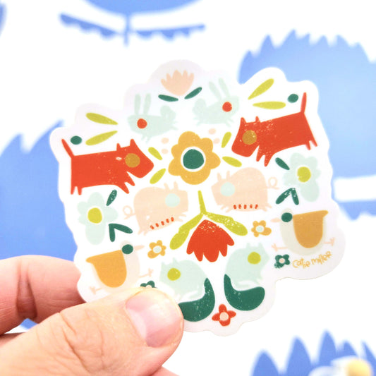 Animal Doodle Vinyl Sticker