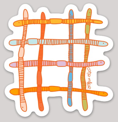 Rainbow Worm Vinyl Sticker