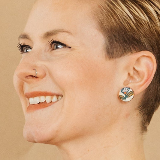 Prairie Sprig Stud Post Earrings