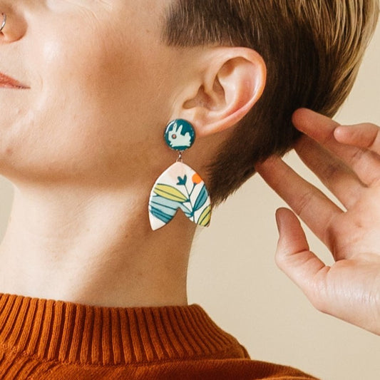 Bunny Floral Dangle Earrings