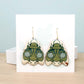 Beetle Dangle Earrings Green