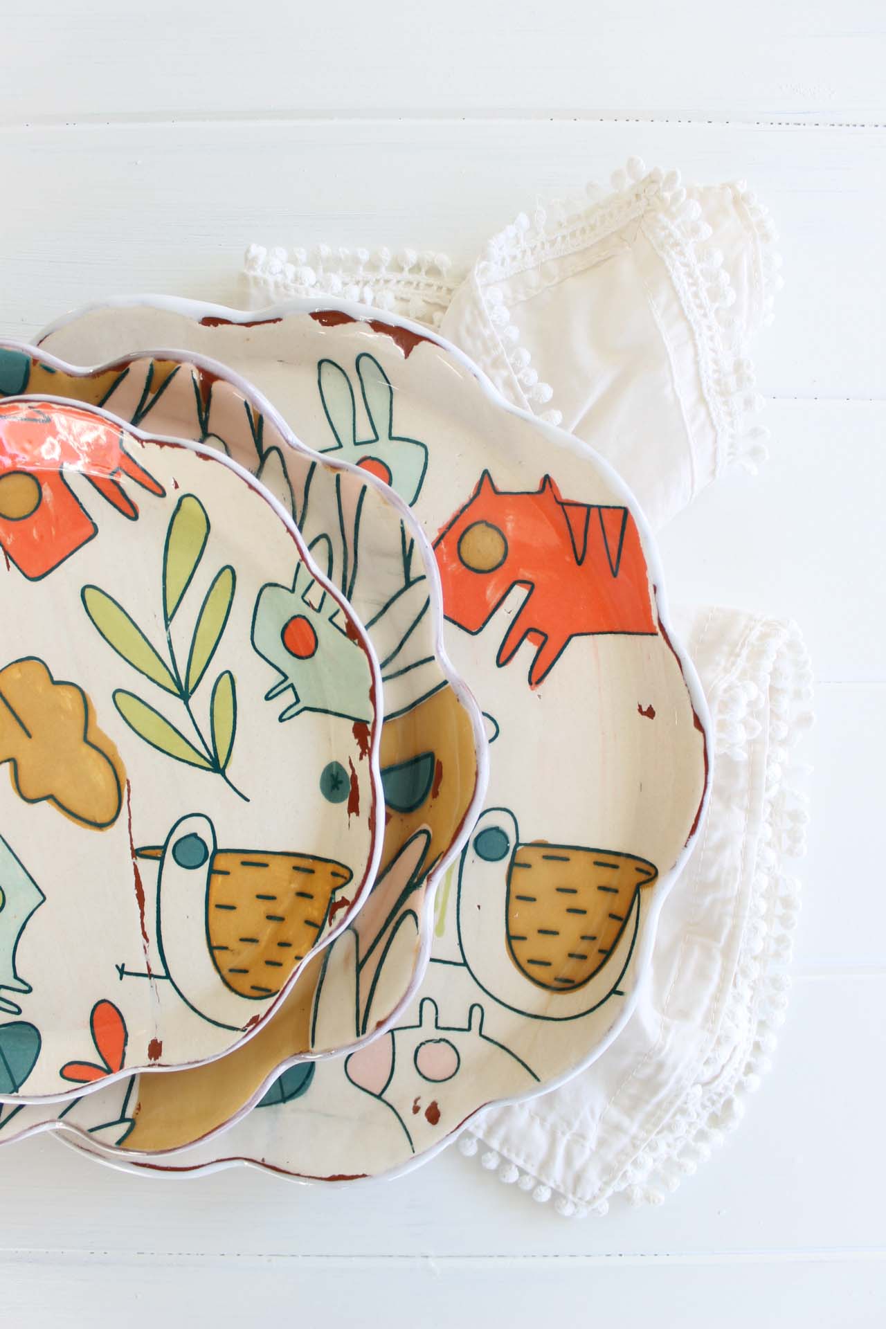 Animal Doodle Dessert Plate