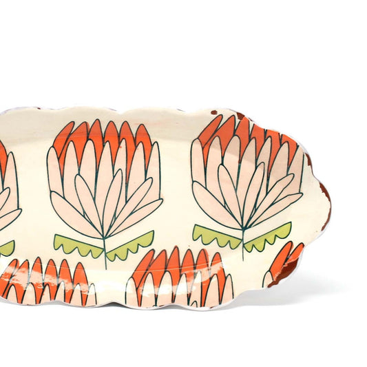 Protea Oval Platter White
