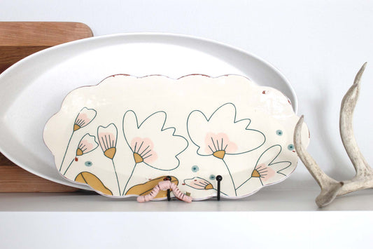 Berry Floral Oval Platter