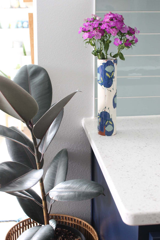 Beetle Narrow Vase Blue
