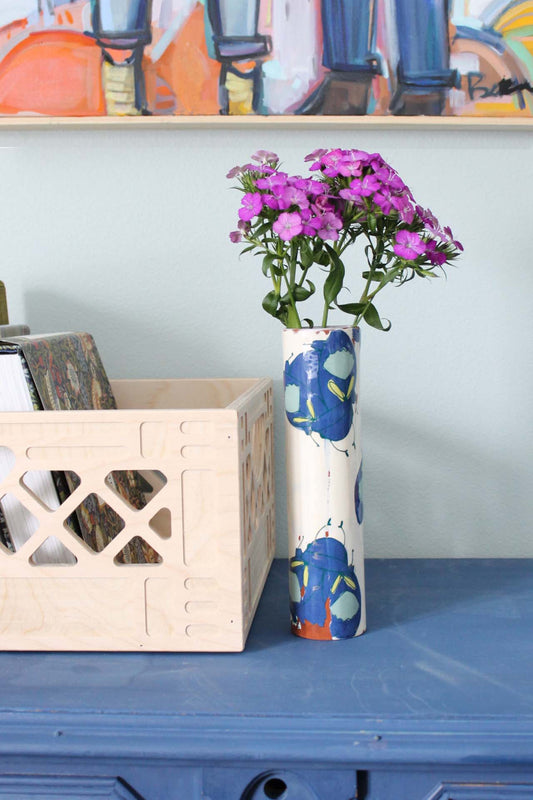 Beetle Narrow Vase Blue