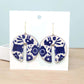 Animal Doodle Dangle Earrings Blue