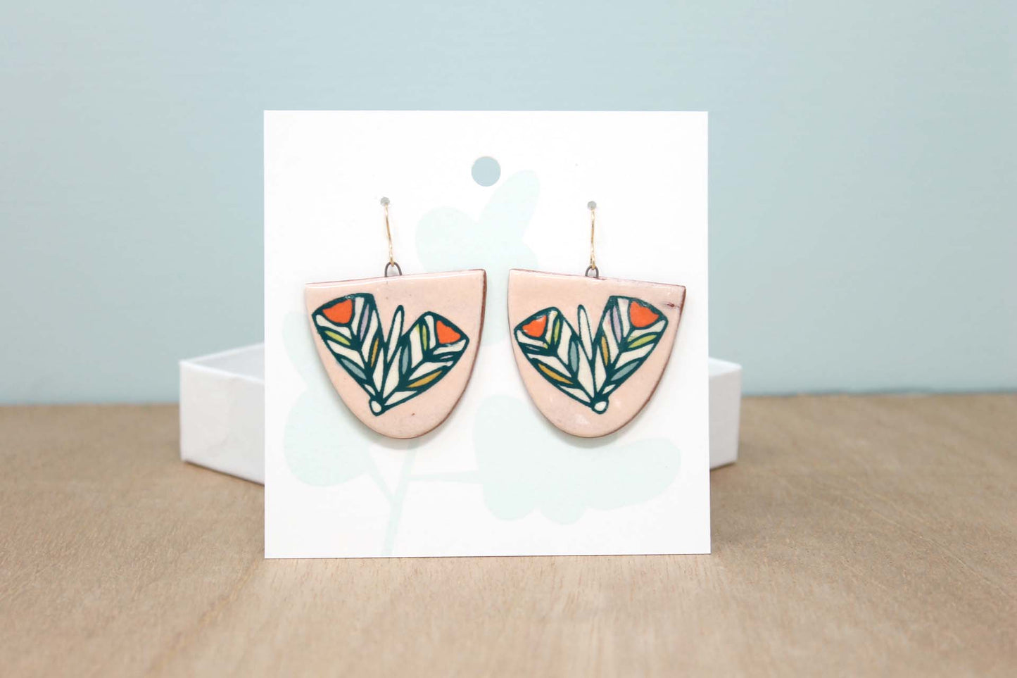 Pink Moth Dangle Earrings