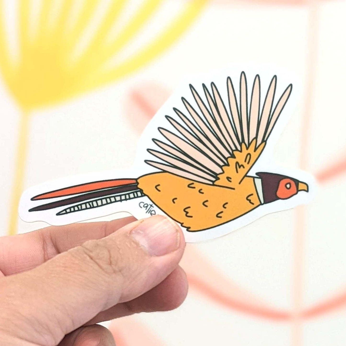 Pheasant Flying Vinyl Sticker