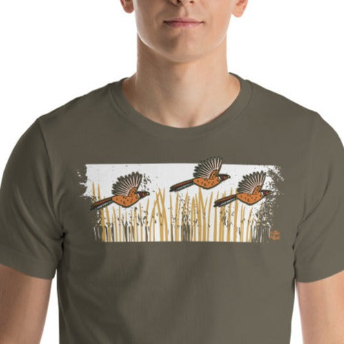 Pheasant Flying Unisex T-shirt